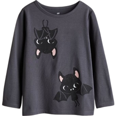 Girls T-shirts H&M Kid's Printed Jersey Top - Dark Grey/Bats (0922700122)