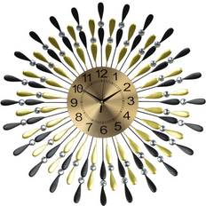 Three Star Starburst Gold Wall Clock 27"