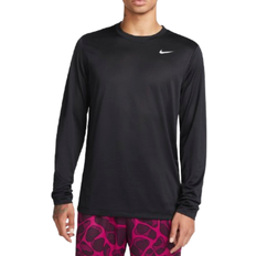 Recycled Materials T-shirts NIKE Dri Fit Legend Men's Long Sleeve Fitness Top - Black/Matte Silver