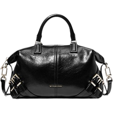 Michael Kors Darrington Small Crackled Leather Satchel - Black