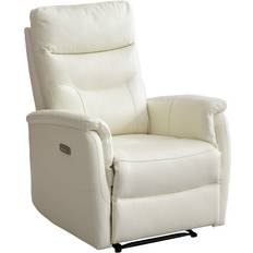 Latitude Run High Back Power Recliner With USB Ivory Armchair 41.3"