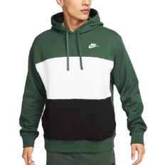 Pullover Nike Club Fleece Men's French Terry Color Blocked Hoodie - Fir/White/Black/White