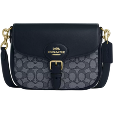 Coach Amelia Saddle Bag In Signature Jacquard - Gold/Navy/Midnight Navy