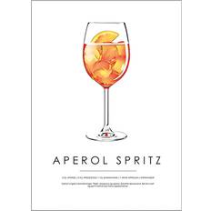 Aperol spritz Daells Bolighus Aperol Spritz White/Yellow Plakat 14.8x21cm