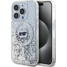 Karl Lagerfeld Apple iPhone 15 Pro Handyhüllen Karl Lagerfeld Liquid Glitter Choupette Head Case for iPhone15 Pro