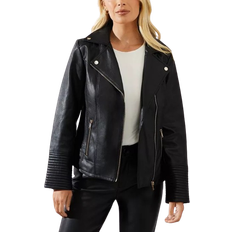 Wallis Petite Faux Leather Biker Jacket - Black