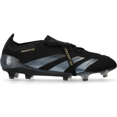 Black - Women Football Shoes Adidas Predator Elite Fold-Over Tongue FG - Core Black/Carbon/Gold Metallic