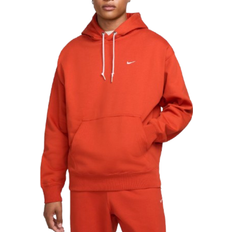 Nike Men's Solo Swoosh Fleece Pullover Hoodie - Dragon Red/White