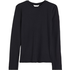 M - Polyamid T-Shirts H&M Long-Sleeved Microfibre Top - Black