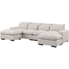 Latitude Run Nyerere Beige Linen Blend Sofa 123.2" 3pcs 4 Seater