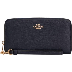 Coach Long Zip Around Wallet - Pebbled Leather/Gold/Midnight