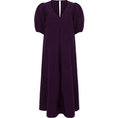 Purple Clothing Phase Eight Lotty Puff Sleeve Midi Dress - Purple