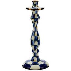 Steel Candlesticks Mackenzie-Childs Royal Check Large Blue Candlestick 14"