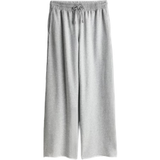 H&M Women Pants H&M Wide Leg Joggers - Light Grey Melange