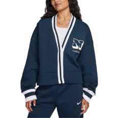 Blue Cardigans Nike Sportswear Phoenix Fleece Women's Over-Oversized Cardigan - Armory Navy/White