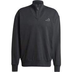 Adidas All SZN Fleece Quarter-Zip Crew Sweatshirt - Black