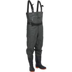 Abbigliamento da pesca vidaXL Wader con Stivali e Cintura Verde Scuro Taglia 46