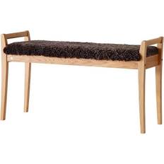 Fåreskind Bænke Oscarssons Möbel H56 x 98 cm Olieret Eg Siddebænk