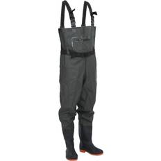 Abbigliamento da pesca vidaXL Wader con Stivali e Cintura Verde Scuro Taglia 44