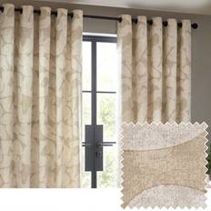 Linen Curtains & Accessories Hoem Brinn Abstract Eyelet Curtains Natural 117 x 183 cm