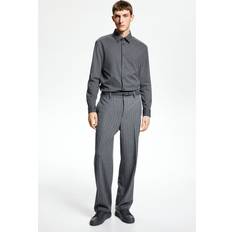 H&M Herre Grå Relaxed Fit Dressbukse ullmiks