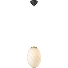 Halo Design Twist Egg Antique Brass/White Pendant Lamp 25cm