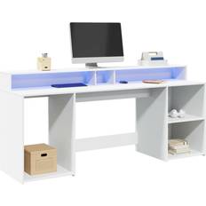 Wit Schrijftafels vidaXL Bureau met LED-verlichting 200 x 55 x 91 cm