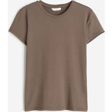 H&M T-shirts H&M Fitted T-shirt Beige