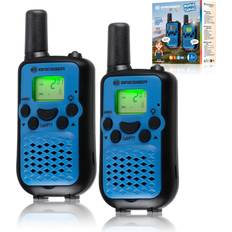 BRESSER JUNIOR walkietalkie set van 2 met groot bereik tot 6 km en handsfree-functie (blauw)