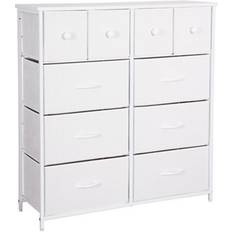 Home Treats White Metal Set 10 Fabric Chest of Drawer