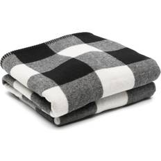 Woolrich Buffalo Check-Pattern Throw - Unisex - One Size - White Blankets