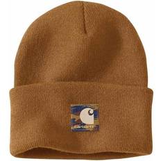 Camouflage - Unisex Accessories Carhartt Knit Camo Patch Beanie, Men's, Brown