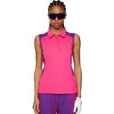 Slim - Women Polo Shirts J.Lindeberg Betsy Sleeveless Womens Golf Polo, Pink Peacock