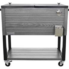 Permasteel 80-quart outdoor with wheels beverage rolling cooler for gray patio cooler 80 qt