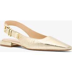 Gold - Women Ballerinas Michael Kors Darrington Metallic Crackled Leather Flat