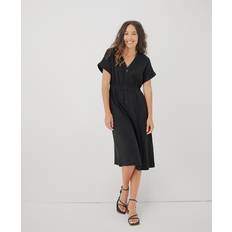 Dresses Women's Black Coastal Double Gauze Short Sleeve Dress