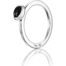 Onyxer Ringar Efva Attling Love Bead Ring Onyx 16.00 MM SILVER