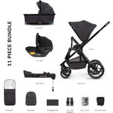 Venicci Tinum Edge 3 in 1 Plus Base Pushchair Travel System Bundle Special Edition Raven