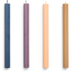 Multifarvet Lys & Tilbehør Hay Hexagon Candle Set of 4 0008 - Dark Set of 4 Stearinlys 4stk