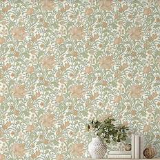 World of Wallpaper Vintage flowers marian floral leaf 204105 rust