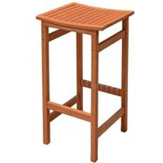 Barhocker Lomadox Terrassen Barhocker 2er Set GARDA-120 aus Eukalyptus 42/75/38 cm - Braun