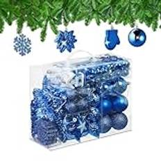 Blau Weihnachtsdekorationen Relaxdays tannenbaumkugeln 100er set baumkugeln - variantenabhängig Weihnachtsbaumschmuck