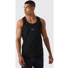 Clothing boohooMAN Mens Active Gym Basic Muscle Fit Tank Black