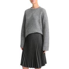 Gray - Midi Skirts Vince Pleated Herringbone Skirt