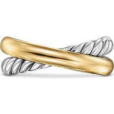 Gold Rings David Yurman Bold Crossover Row Ring in Silver and 14K Gold, 8mm S4