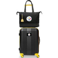 Single Wheel Suitcase Sets Mojo Pittsburgh Steelers Laptop Tote Bag and Luggage Set