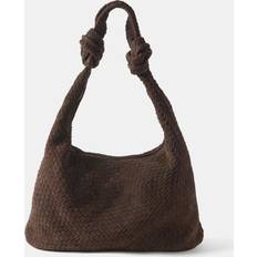 Mint Velvet Hobo Knot Detail Suede Bag, Brown