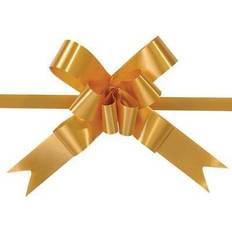 Shatchi Large pull bow ribbons golden 30mm satin wedding gift wrap party decorations 30