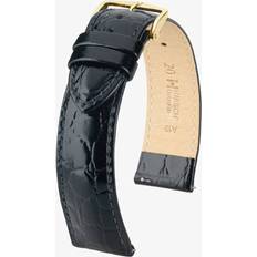 Watch Straps Hirsch Duke 16mm Long Black Leather 01028050-1-16