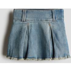 H&M Nederdel I Denim Med Læg - Blå